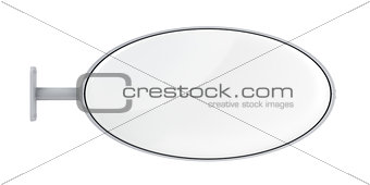 Oval signboard isolated on white