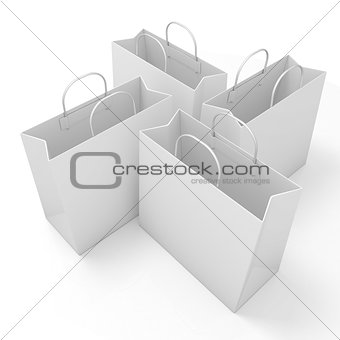 Empty paper bags, arranged