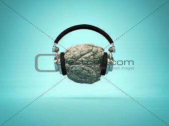 Listening rock music concept 