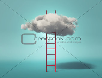Ladder leading to a clouds