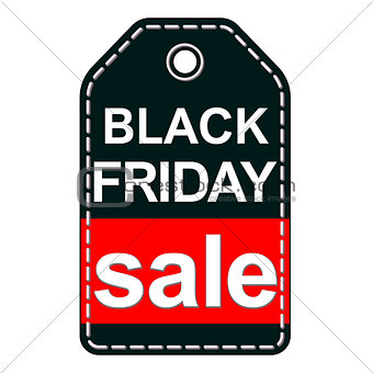 Black Friday sale tag isolated on white background.