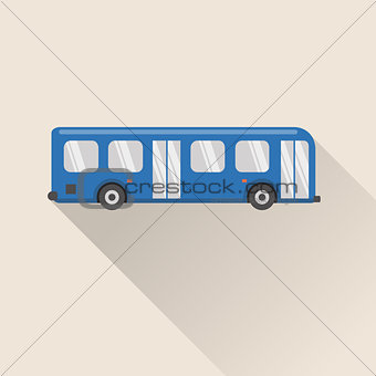 Flat style bus icon