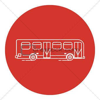 Line art style bus icon