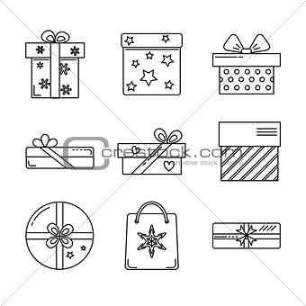 Collection of gift box icons