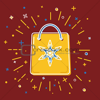 Shopping bag icon in flat style