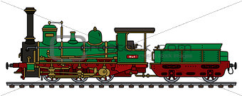 Vintage green steam locomotive