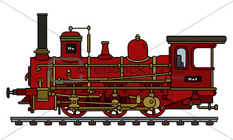 Historical red steam locomotive