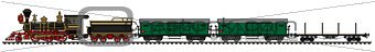 Vintage american freight steam train