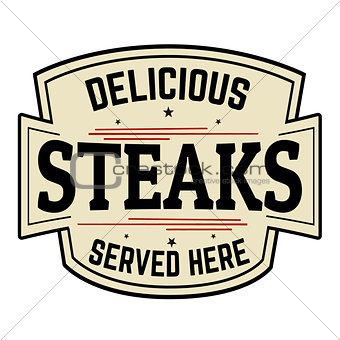 Delicious steaks label or icon