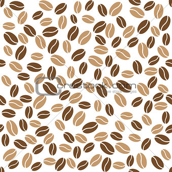 Abstract coffee beans pattern white background