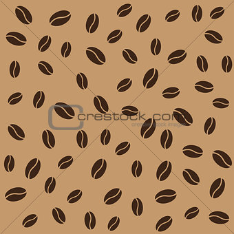 Abstract coffee beans pattern brown background