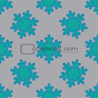 Seamless pattern with snowflakes on gray