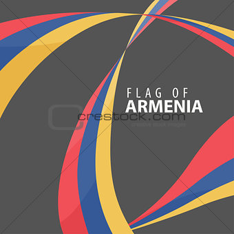 Flag of Armenia against a dark background