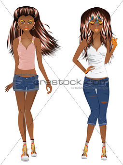 Afro American Girl Casual Style