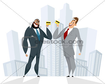 Successful cooperation of businessmen