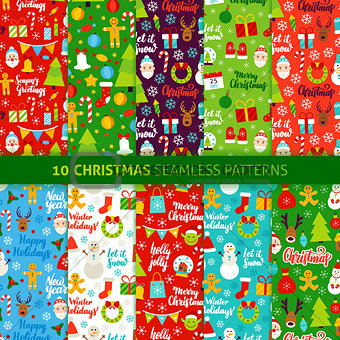 Christmas Holiday Seamless Patterns