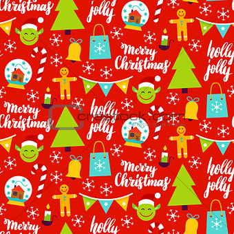Christmas Red Seamless Pattern
