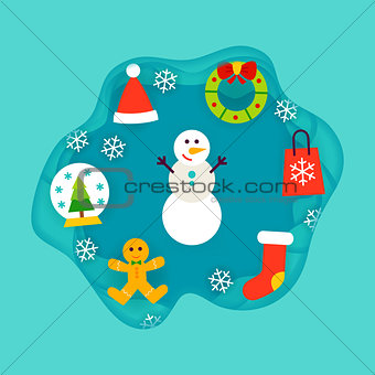 Winter Holiday Papercut Concept