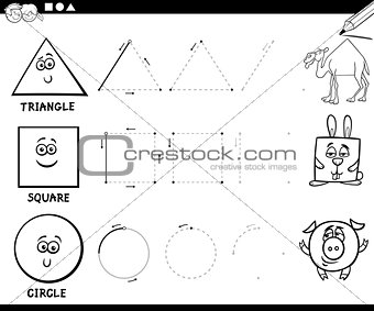 draw basic geometric shapes coloring page