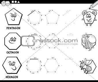 draw geometric shapes coloring page