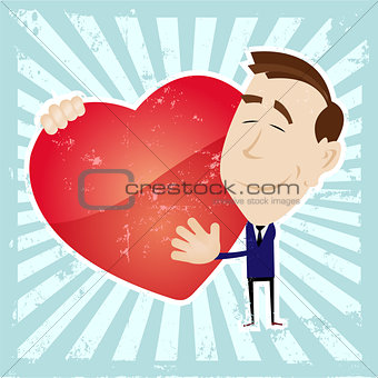 Man In Love Holding A Heart
