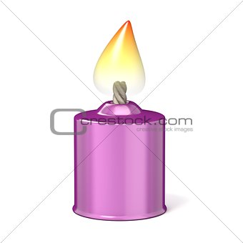 Purple candle. 3D