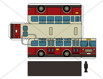 Paper model of an old city bus