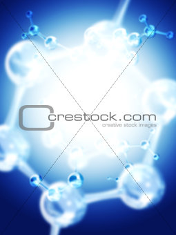 Abstract blurred background with molecular structure