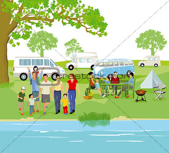 Caravanning with parents and children