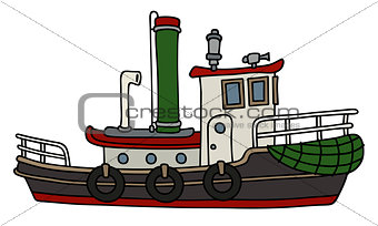Funny steam tugboat