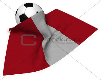 soccer ball and flag of peru - 3d rendering