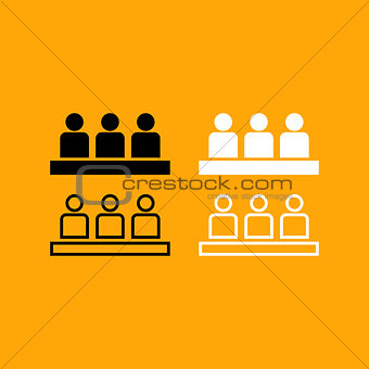 Board meeting - business concept set icon .