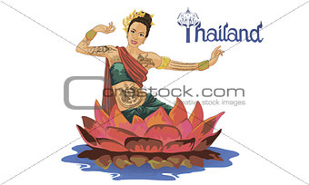 art drawing of Thailand Dancing art, Thai Classical Dance