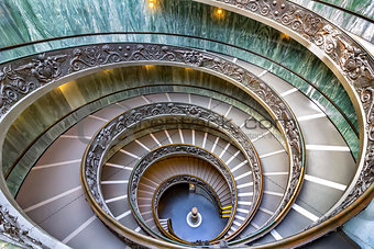 famous Vatican museum , staircase give it more gothic atmosphere. Vatican museum in Rome, Italy