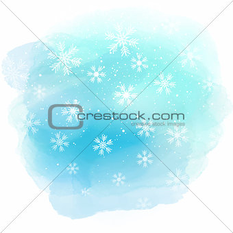 Christmas snowflakes on watercolour texture 