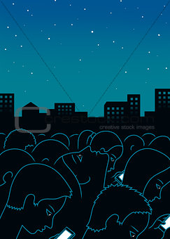 Night city art print background