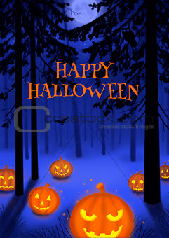Happy Halloween illustration poster or postcard