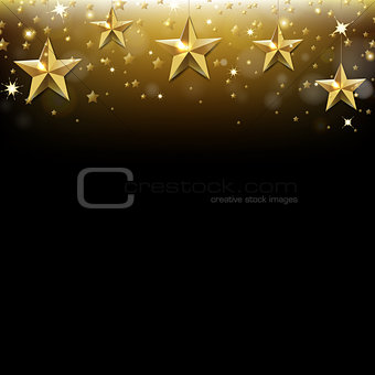 Christmas Card With Golden Star