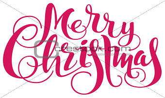 Merry Christmas lettering text for greeting card