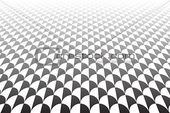 Diminishing perspective view. Fish scales pattern.