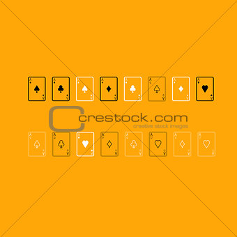 Playing cards black and white set icon.