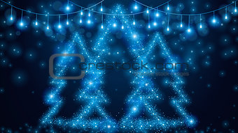 Christmas blue lights