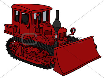 Old red bulldozer