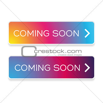 Coming soon button colorful