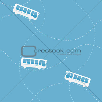 Seamless pattern with bus
