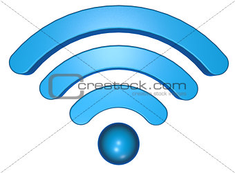 wifi symbol on white background - 3d rendering