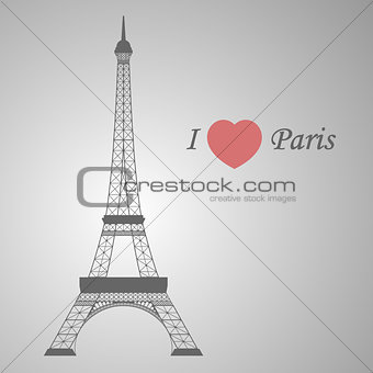 Grey Eiffel tower