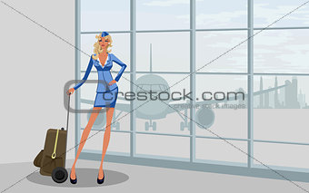 Stewardess at the airport