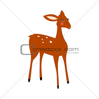Deer cartoon vector isolated illustration.