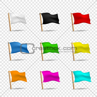 multicolored flags icon set